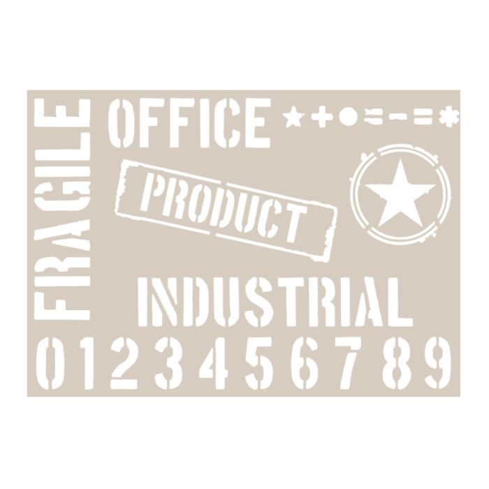 Stencil Retro Style Industrial - 21x29,7 cm 