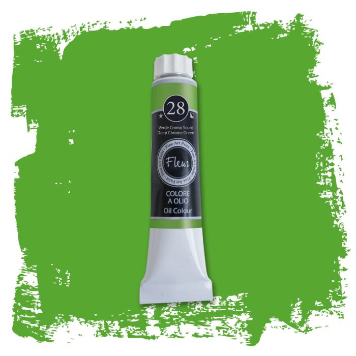 Colore ad Olio Verde Cromo Scuro ml.20