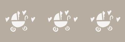 Stencil Mini Borders Prams - 5x25 cm 
