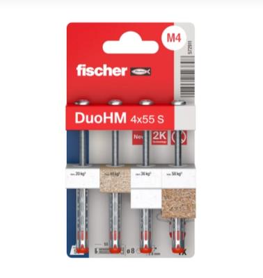 Tassello DuoHM 4x55 S con Vite - Blister 4 Pz.