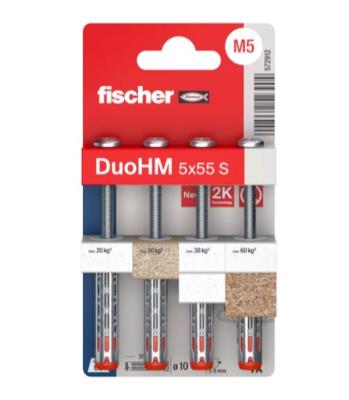 Tassello DuoHM 5x55 S con Vite - Blister 4 Pz.