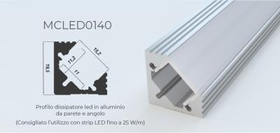 Profilo Porta Led ad Angolo mm. 19,5x19,5