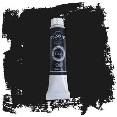 Colore ad Olio Nero Avorio ml.20