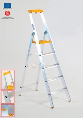 Scala in alluminio "Security" 7 Gradini + Piano